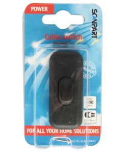 Scanpart Snoerschakelaar Zwart 1p 2amp