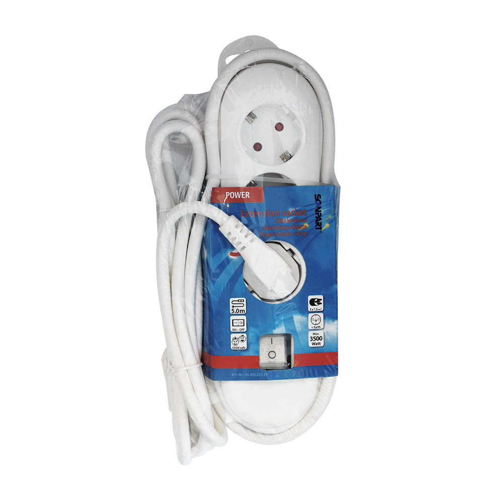 Scanpart Tafelcontactdoos 3-v Randaarde Schakelaar Ak En 5.0m(3x1