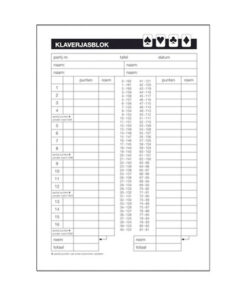 Scoreblok Klaverjassen 5 Blok Van 50 Vel