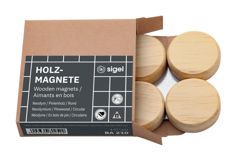 Sigel SI-BA210 Magneten Rond Hout 4stuk - Afbeelding 3