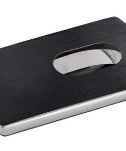 Sigel SI-VZ121 Visitekaartetui Zwart Lederlook "Snap" Voor Kaarten Tot 91x57mm