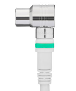 Technetix TN-RLA 21-5-S Coaxkabel Male - Female Haaks 90° 5 M Wit/zilver