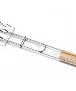 Tepro 8527 Barbecue Worstenklem voor 4 Worsten met Houten Handvat 51 cm
