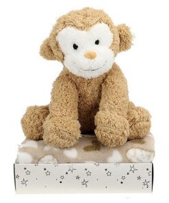Toi-Toys Pluchen Aap + Knuffeldeken in Geschenkdoos