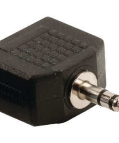 5 mm Male - 2x Female Zwart