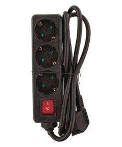 Valueline VLES315F002BL Stekkerdoos 3-Wegs Zwart